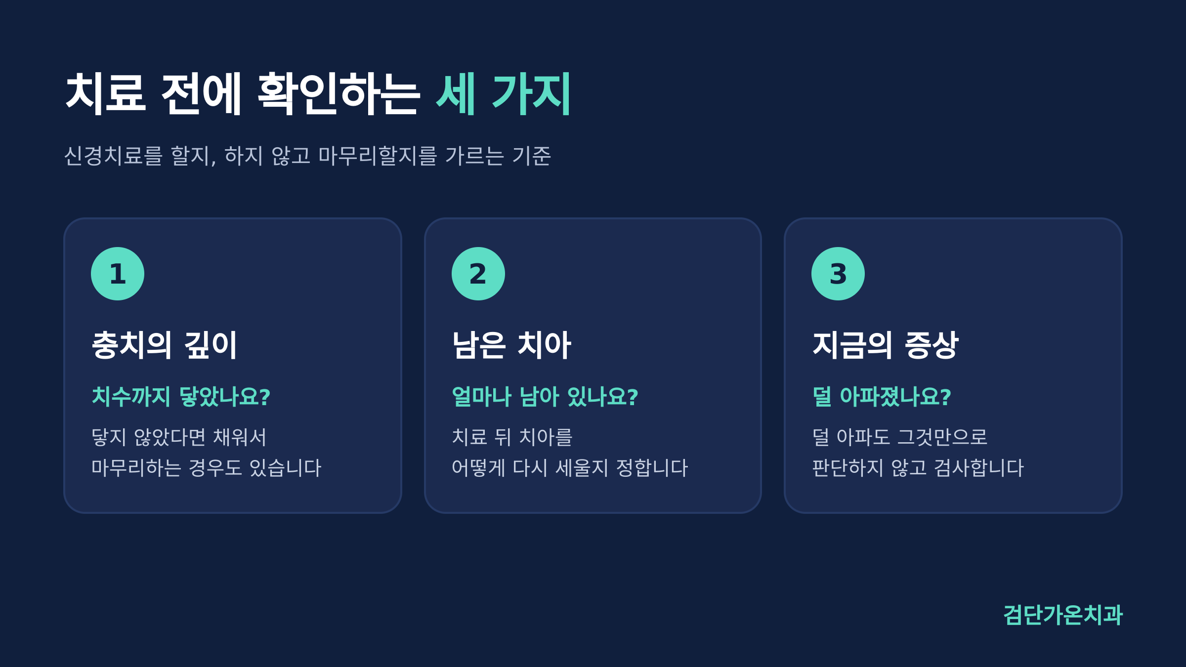 치료 전에 확인하는 세 가지
